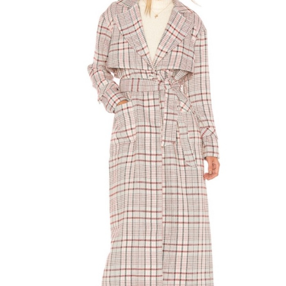 Plaid skirt set with trench coat - Picture 2 of 3